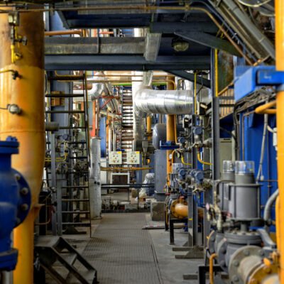 Industrial interior of a thermal power plant