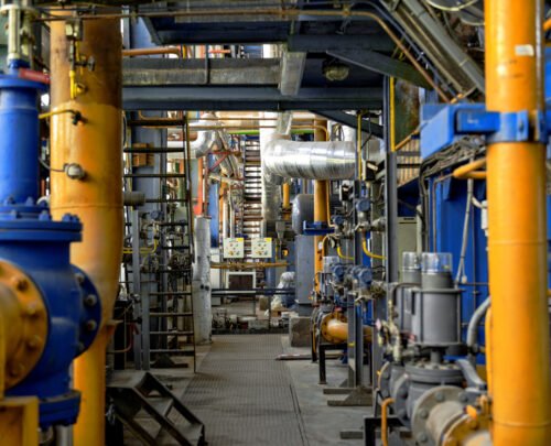 Industrial interior of a thermal power plant